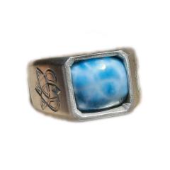 Edelstein-Ring-Larimar-für Herren